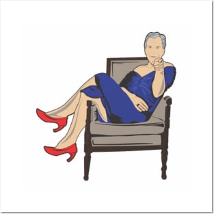 Jeffrey Epstein in blue dress Posters and Art